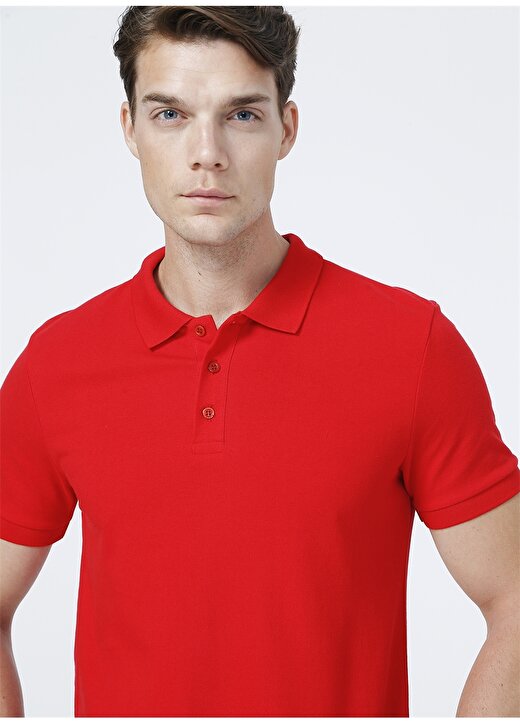 Fabrika Basic Kırmızı Erkek Polo T-Shirt - LEONARDO 1