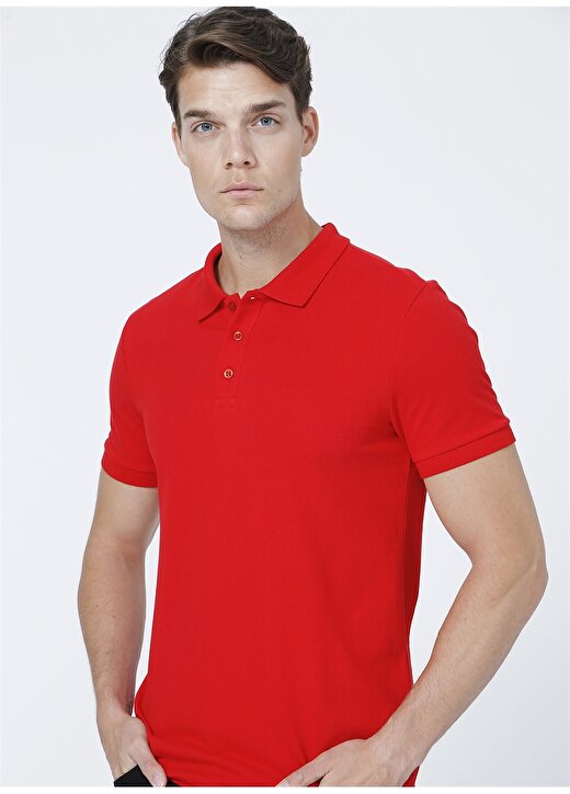 Fabrika Basic Kırmızı Erkek Polo T-Shirt - LEONARDO 3