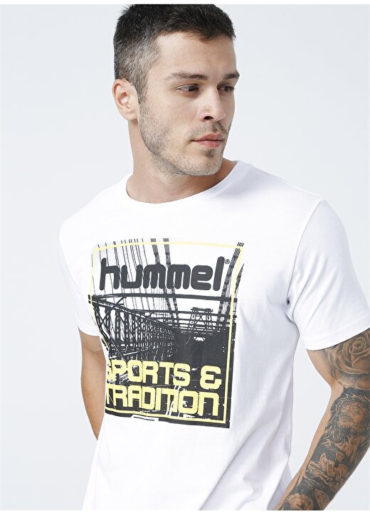 Hummel ALBUS Beyaz Erkek T-Shirt 910171-9001 2