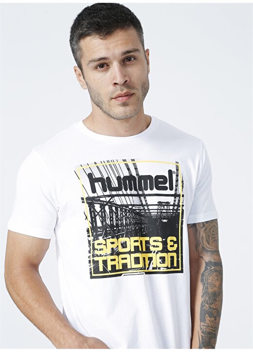 Hummel ALBUS Beyaz Erkek T-Shirt 910171-9001 3