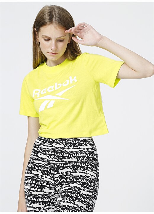 Reebok GR9385 Ri Crop Tee Sarı Kadın T-Shirt 1