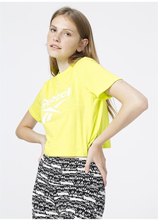 Reebok GR9385 Ri Crop Tee Sarı Kadın T-Shirt 3