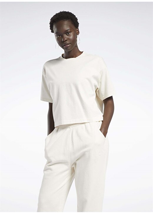 Reebok GR0397 Cl Rbk Nd Cropped T-Shirt Beyaz Kadın T-Shirt 2