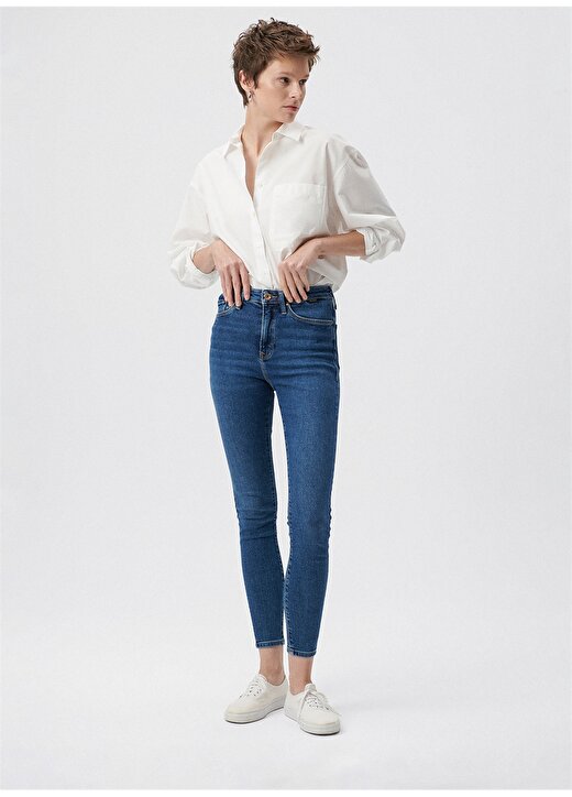 Mavi Yüksek Bel Dar Paça Super Skinny Kadın Denim Pantolon 100980-33687 2