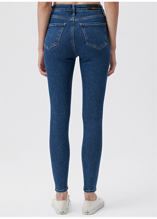 Mavi Yüksek Bel Dar Paça Super Skinny Kadın Denim Pantolon 100980-33687 4