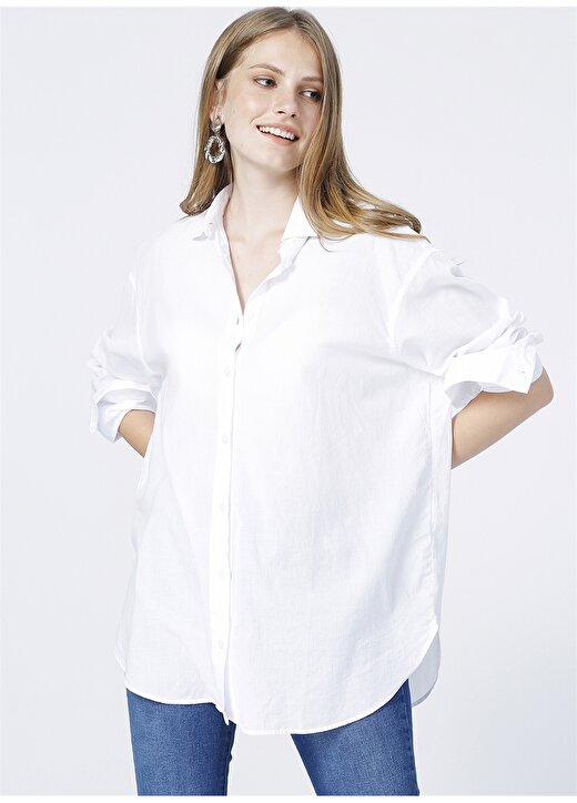 Mavi 122843-620 Normal Kalıp Beyaz Kadın Gömlek 1