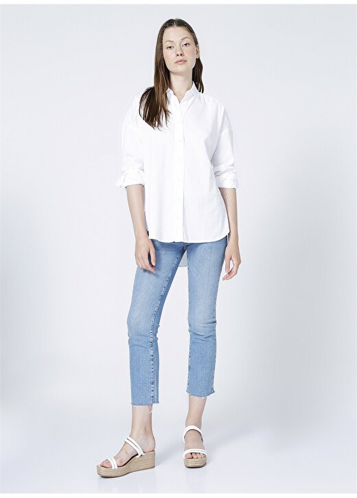 Mavi 122869-620 Normal Beyaz Kadın Gömlek 2