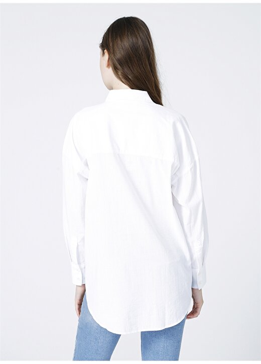 Mavi 122869-620 Normal Beyaz Kadın Gömlek 4