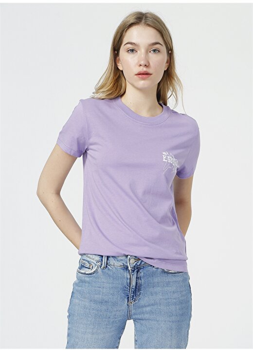 Mavi 1610163-70539 Bisiklet Yaka Normal Mor Kadın T-Shirt 2