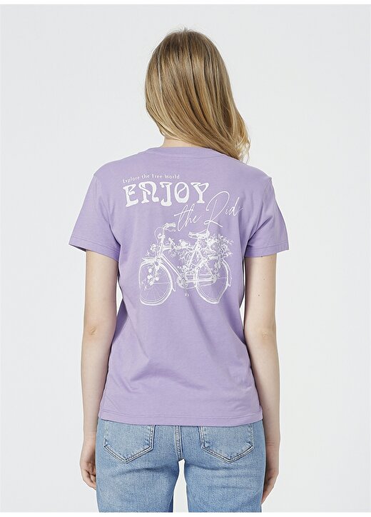 Mavi 1610163-70539 Bisiklet Yaka Normal Mor Kadın T-Shirt 4