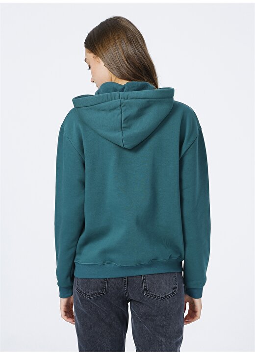 Mavi 167299-34935 Kapüşonlu Rahat Koyu Yeşil Kadın Sweatshirt 4