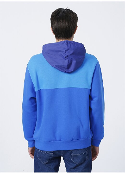 Mavi 0610073-70862 Kapüşonlu Düz Yaka Regular Fit Baskılı Mavi Erkek Fermuarlı Sweatshirt 4