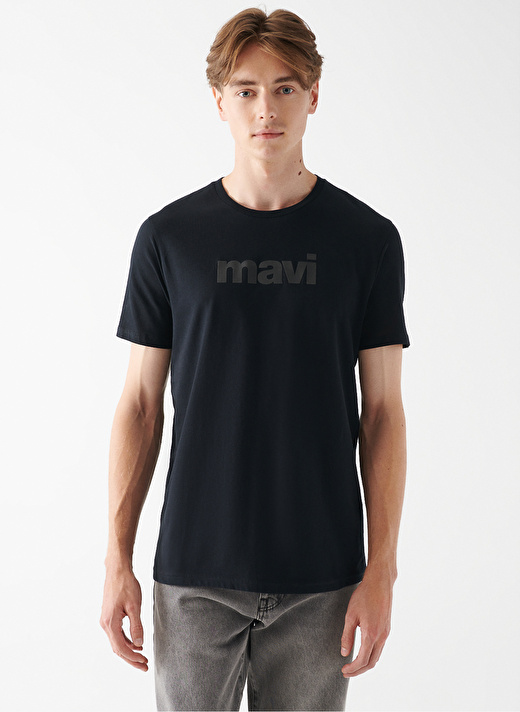 Mavi Bisiklet Yaka Düz Siyah Erkek T-Shirt 065199-900 MAVI BASKILI TISÖRT siyh 3