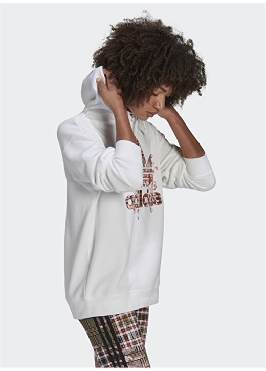 Adidas H20456 Hoodie Beyaz Kadın Sweatshırt 3