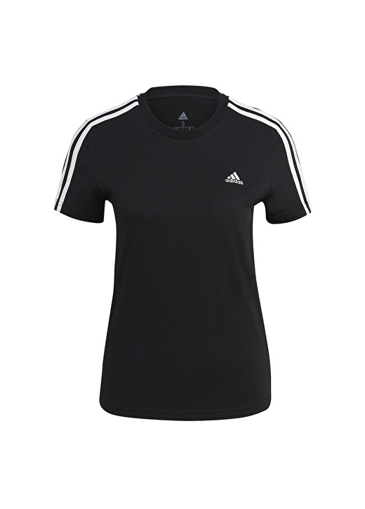 Adidas Bisiklet Yaka Siyah - Beyaz Kadın T-Shirt GL0784 W 3S T 2