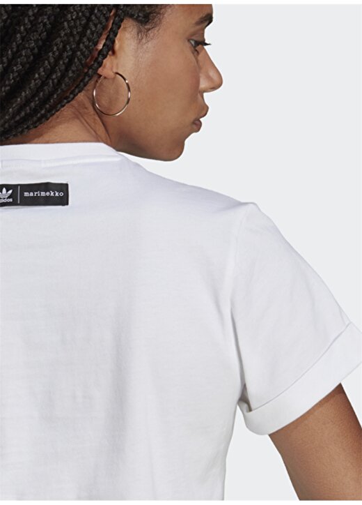 Adidas H20483 Crop Tee Beyaz-Siyah Kadın T-Shirt 4