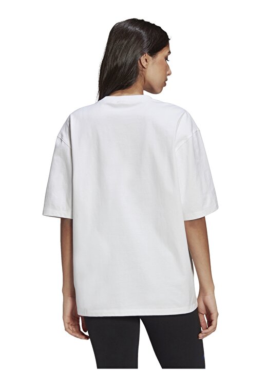 Adidas H45578 Tee Bisiklet Yaka Oversized Beyaz Kadın T-Shirt 2