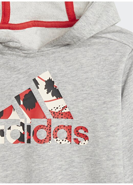 Adidas I Dress Set Gri - Kırmızı Kız Çocuk Eşofman Takımı 2