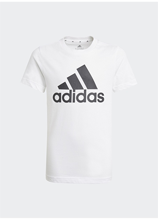 Adidas Beyaz - Siyah Erkek Çocuk Bisiklet Yaka Kısa Kollu Düz T-Shirt B BL T 1