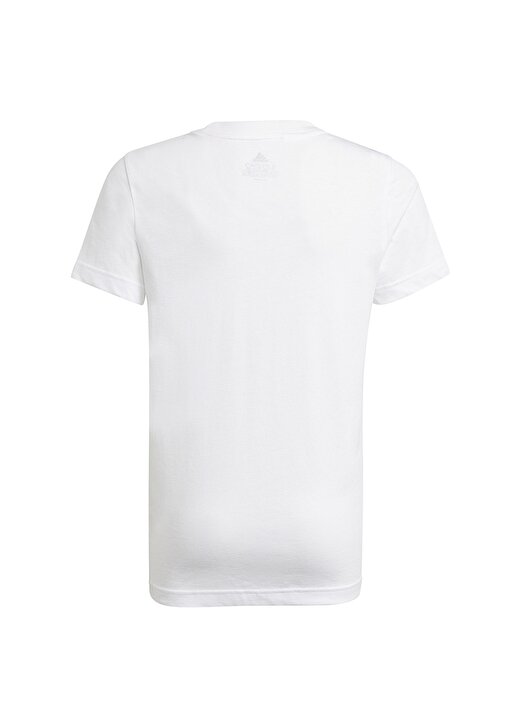 Adidas Beyaz - Siyah Erkek Çocuk Bisiklet Yaka Kısa Kollu Düz T-Shirt B BL T 2