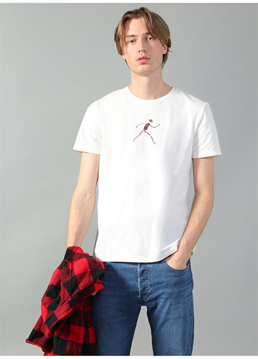 Cem Güventürk X Boyner O Yaka Basic Baskılı Beyaz Erkek T-Shirt 2