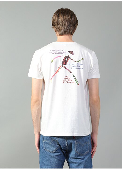 Cem Güventürk X Boyner O Yaka Basic Baskılı Beyaz Erkek T-Shirt 4