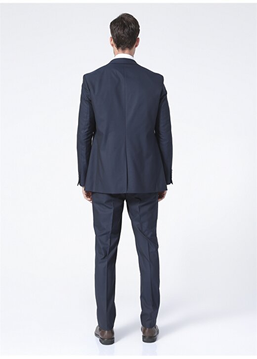 Fabrika Comfort Ceket Yaka Regular Fit Düz Lacivert Erkek Takım Elbise 4