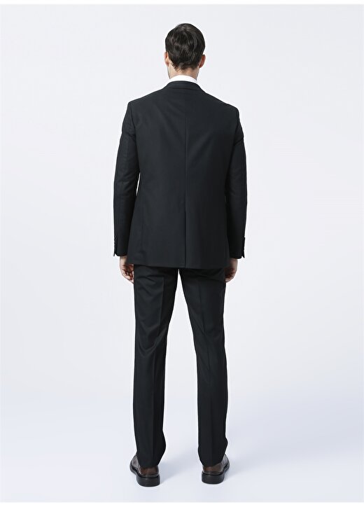 Fabrika Comfort CM TKM 01 Ceket Yaka Regular Fit Düz Siyah Erkek Takım Elbise 4
