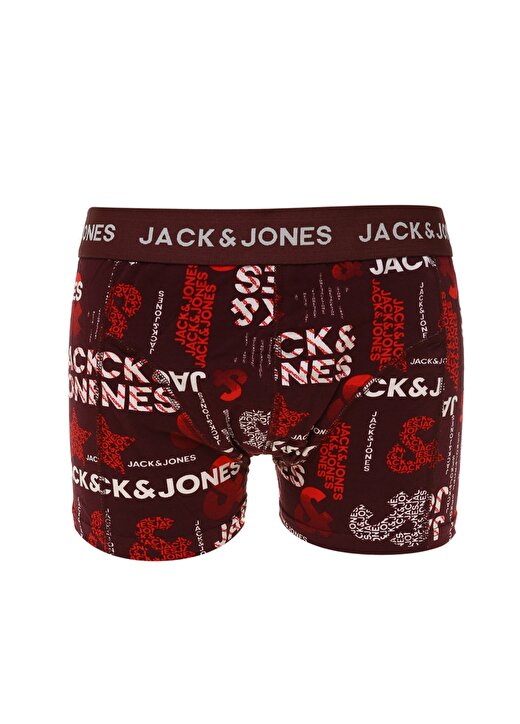 Jack & Jones Logo Desenli Bordo Erkek Boxer 1