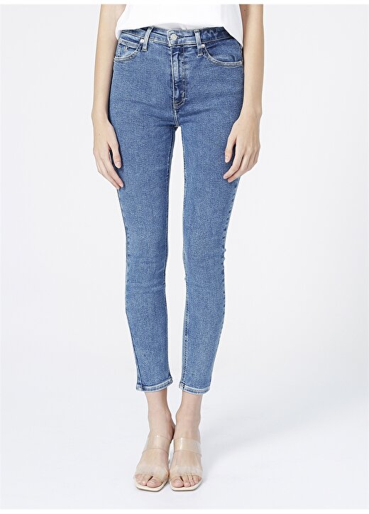 Calvin Klein Jeans Normal Bel Skinny Fit Düz Mavi Kadın Denim Pantolon HIGH RISE SKINNY 2