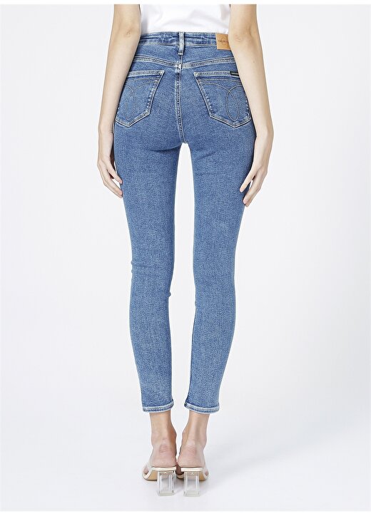 Calvin Klein Jeans Normal Bel Skinny Fit Düz Mavi Kadın Denim Pantolon HIGH RISE SKINNY 4