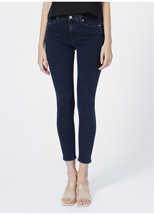 Calvin Klein Jeans Normal Bel Skinny Fit Düz Mavi Kadın Denim Pantolon MID RISE SKINNY 2