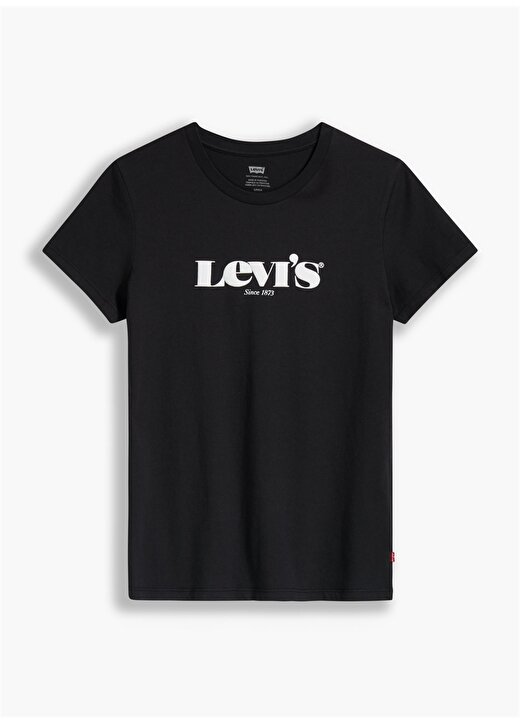 Levis Bisiklet Yaka Siyah Kadın T-Shirt THE PERFECT TEE NEW LOGO II CAVIAR 1