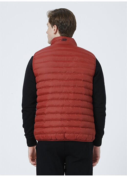 Skechers S202174-621 M Essential Vest Dik Yaka Normal Kalıp Düz Kırmızı Erkek Yelek 4