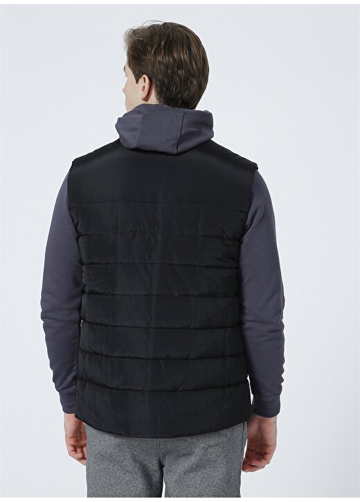 Skechers S212037-001 M Pocket Vest Dik Yaka Normal Kalıp Düz Siyah Erkek Yelek 4