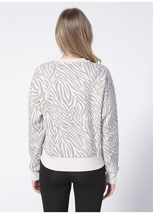 Skechers S212057-043 W Printed Sweatshirt O Yaka Normal Kalıp Baskılı Taş Kadın Sweatshirt 4