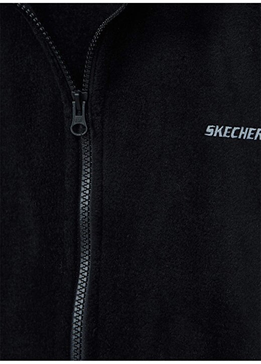 Skechers S212171-001 M Turtle Neck Fz Polar O Yaka Normal Kalıp Düz Siyah Erkek Polar Sweatshirt 3