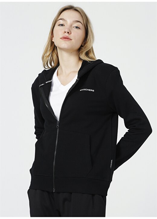 Skechers Siyah Kadın Zip Ceket S212186-001 New Basics W FZ Hoodie 1