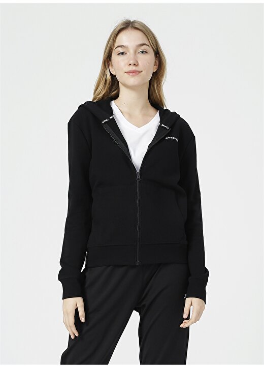 Skechers Siyah Kadın Zip Ceket S212186-001 New Basics W FZ Hoodie 3