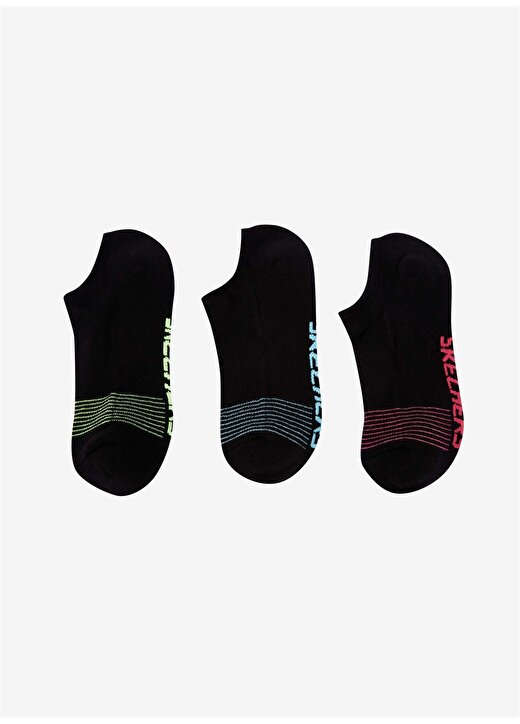 Skechers Siyah Kadın 3Lü Çorap S212340-001 3 Pack No Show Socks 1