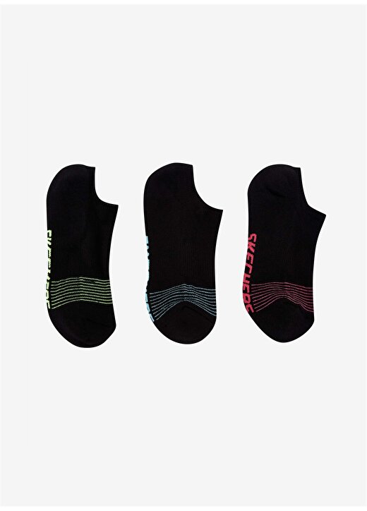 Skechers Siyah Kadın 3Lü Çorap S212340-001 3 Pack No Show Socks 2