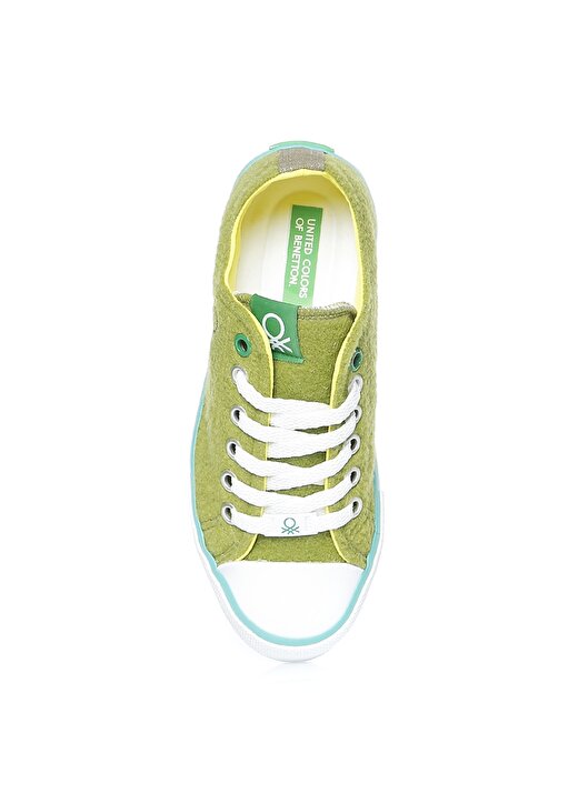 Benetton Keçe Yeşil Kadın Düz Ayakkabı BN-30539 4