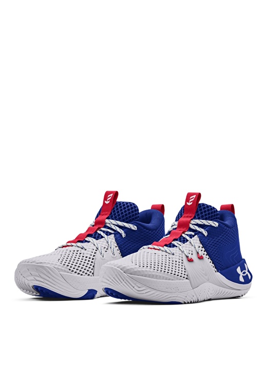 Under Armour 3023086-Ua Embiid 1 Beyaz - Mavi Erkek Basketbol Ayakkabısı 1