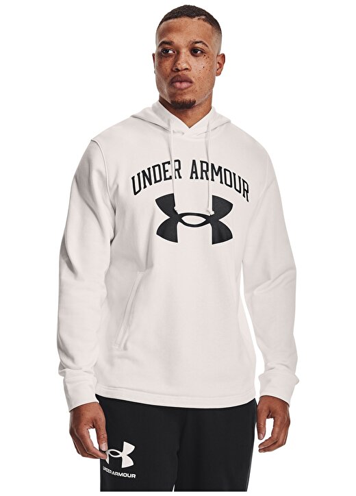 Under Armour 1361559-Ua Rival Terry Big Logo Hd Beyaz Erkek Sweatshirt 1