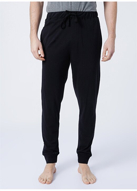 Ds Damat Ds Damat Basic Pantolon Lastikli Rahat Kalıp Düz Siyah Erkek Pijama Alt 2