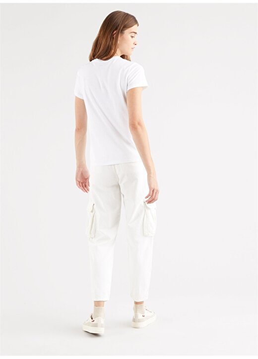 Levis Lse The Perfect Tee New Logo Ii Whi Yuvarlak Yaka Kısa Kollu Marka Baskılı Beyaz Kadın T-Shirt 2