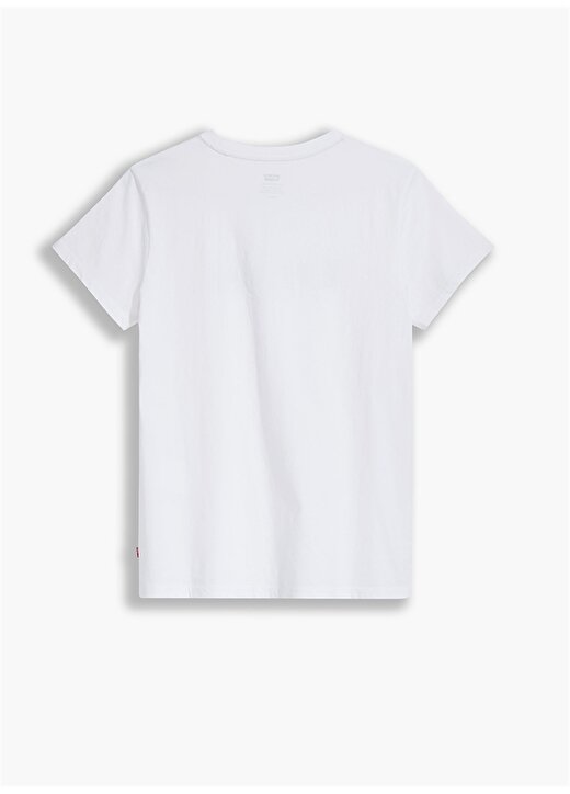 Levis Lse The Perfect Tee New Logo Ii Whi Yuvarlak Yaka Kısa Kollu Marka Baskılı Beyaz Kadın T-Shirt 4