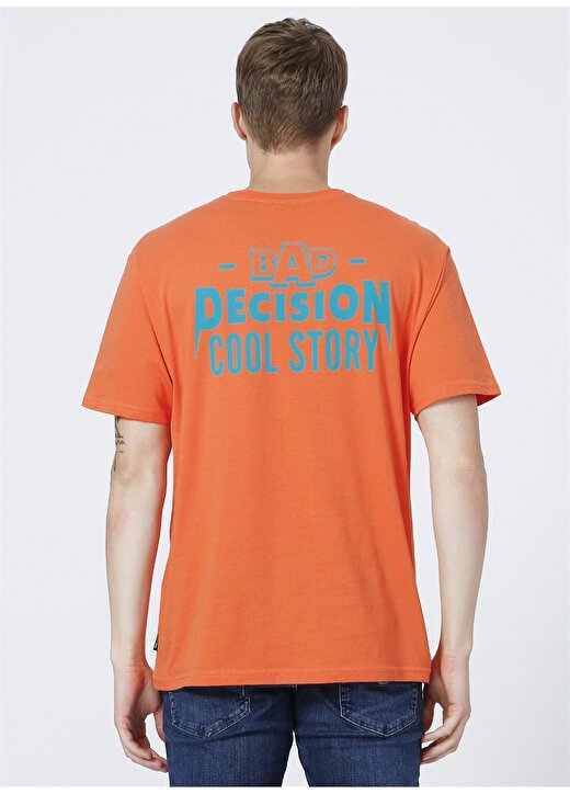 Only & Sons O Yaka Baskılı Açık Turuncu Erkek T-Shirt 3