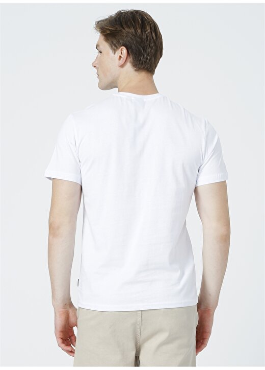 Only & Sons O Yaka Baskılı Koyu Beyaz Erkek T-Shirt 4