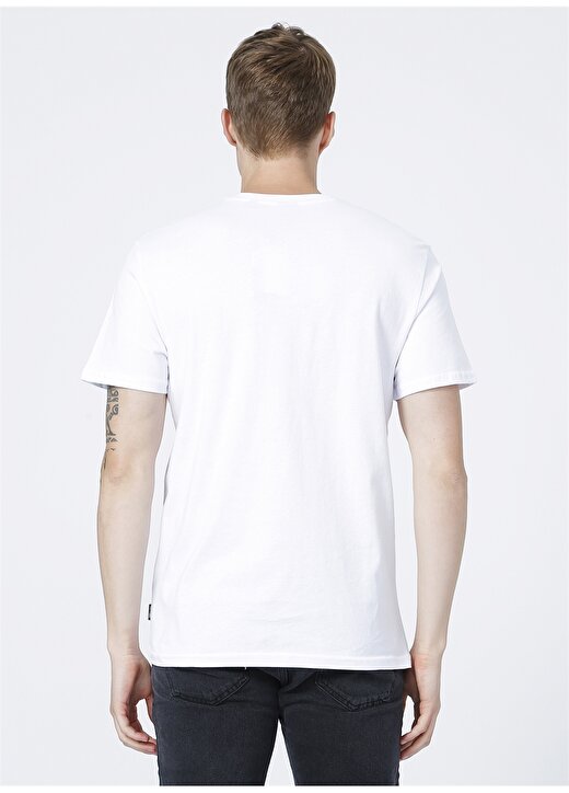 Only & Sons V Yaka Düz Koyu Beyaz Erkek T-Shirt 4